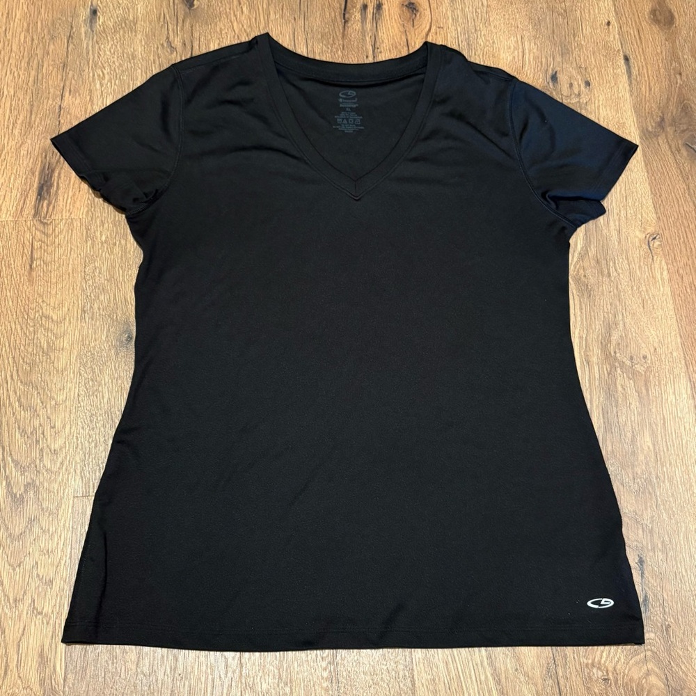 Black V-Neck Women's Active Top
